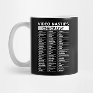 Video Nasties checklist – All-white version Mug